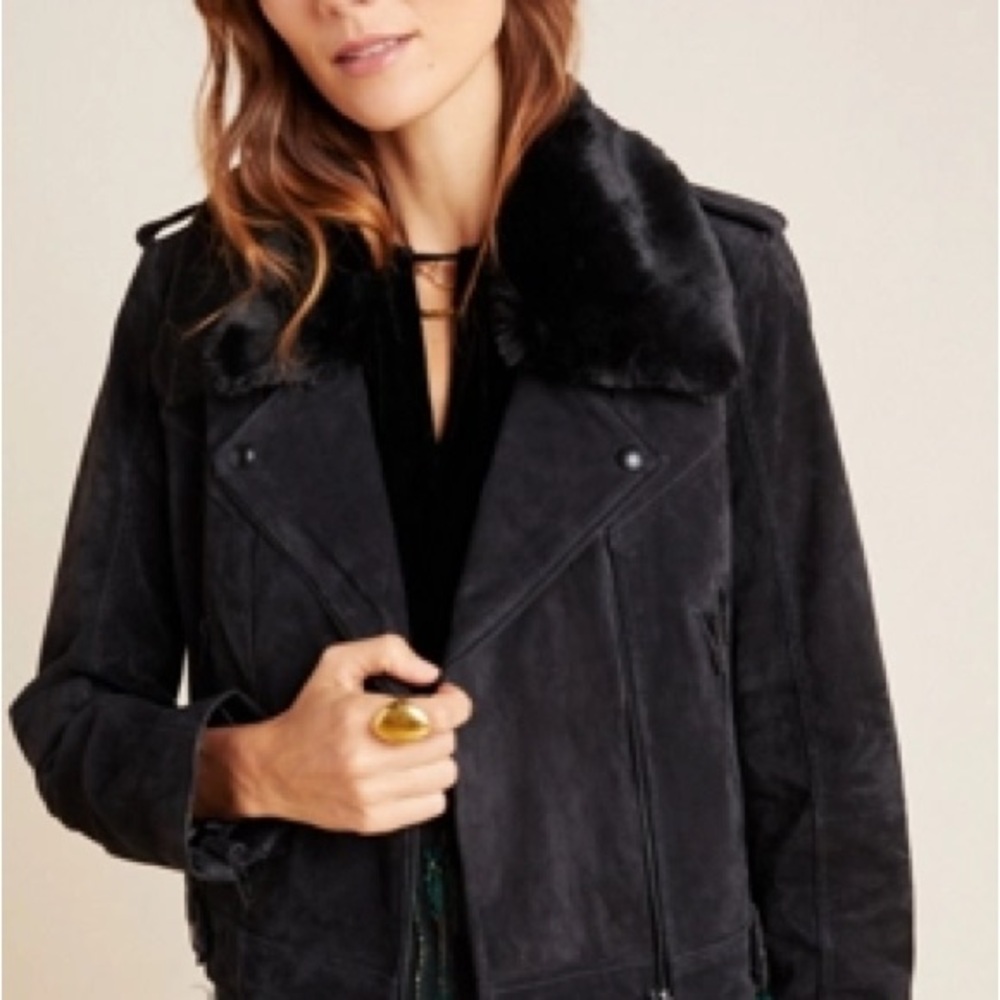 BlankNYC Orla Suede Moto Jacket - size small